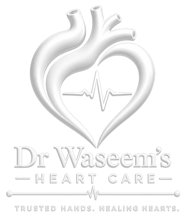 Dr. Waseem Heart Care - 3D White Logo